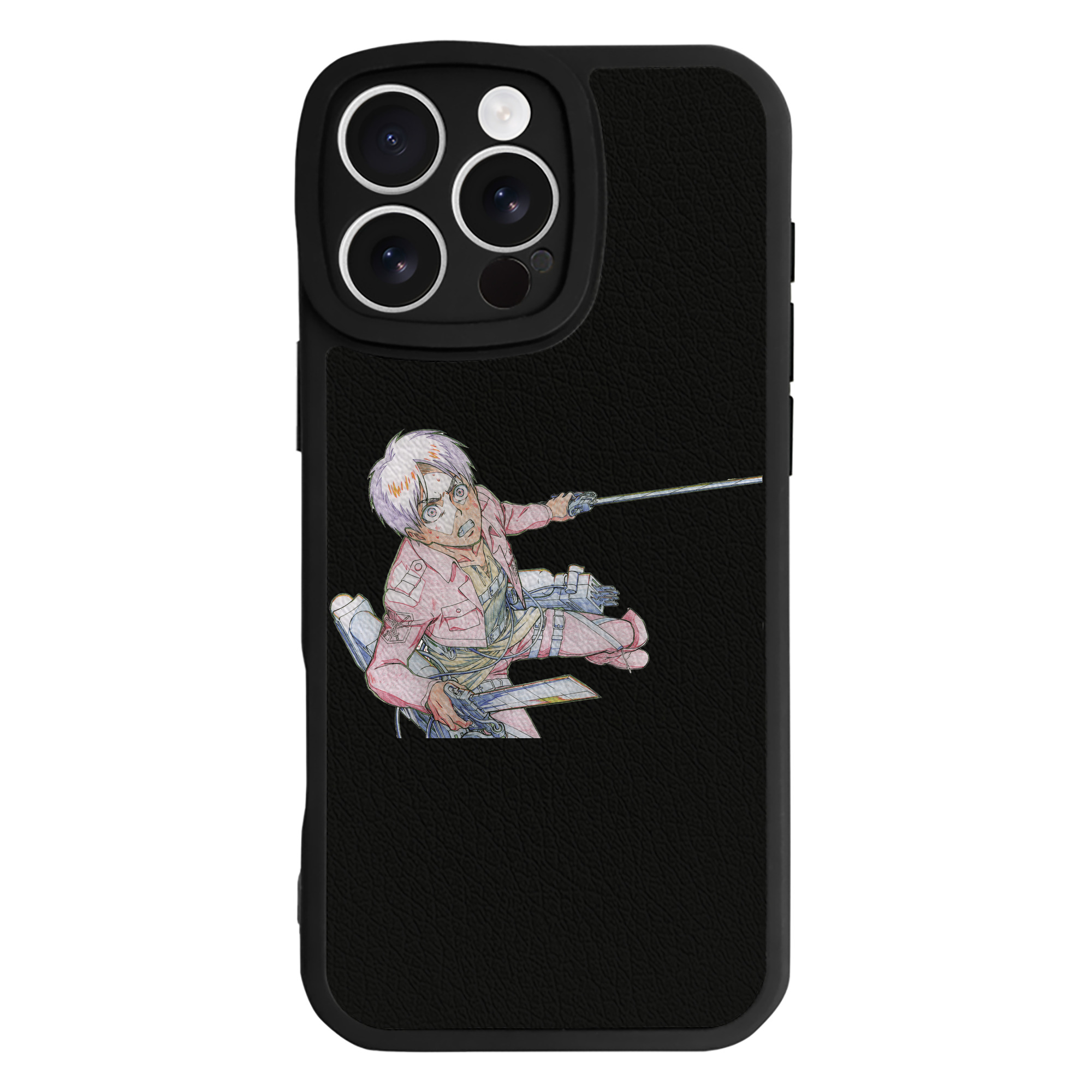 （画像用） 進撃の巨人 エレン･イェーガー Attack on Titan Eren Jäger 【iPhone 16シリーズ対応】シリコンスマホケース（レザー調） 材質：シリコン